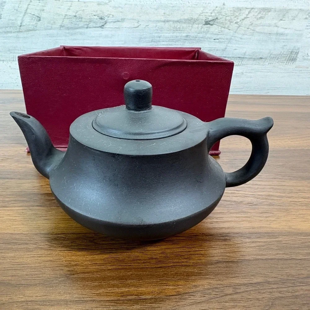 Vintage Chinese Yixing Zisha Teapot Reddish Brown Purple Clay Translation Marked